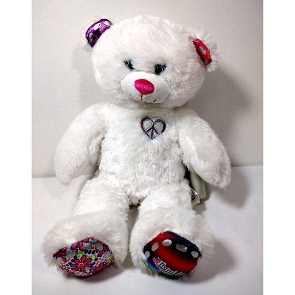 Build A Bear 17” TWINKLE TOES Light Up Ears White Plush bear - Picture 2 of 9